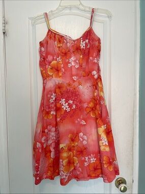 Vintage DeWeese hibiscus bombshell Sundress